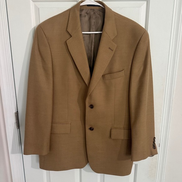 Ralph Lauren Dillard's Men's 42R Beige Brown 90% Wool 10% Cashmere Blazer - Picture 1 of 9